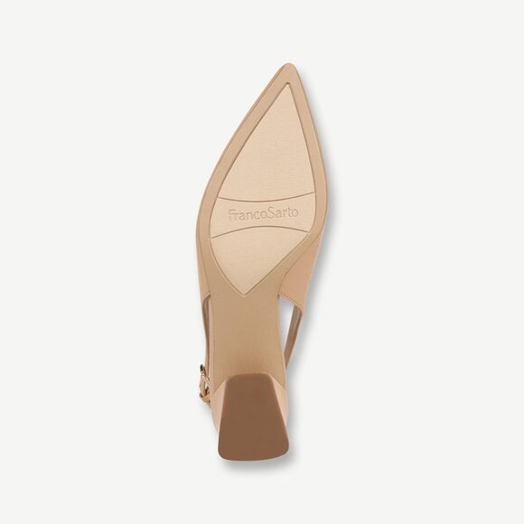 New - Franco Sarto Womens Racer Slingback - Heel Pointed Toe Pump, SZ 6.5 -Beige - Picture 3 of 8